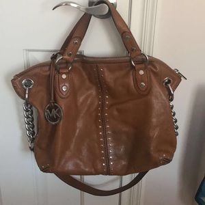 Michael Kors camel studded hand/shoulder bag